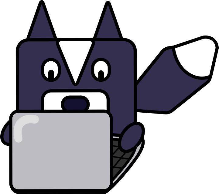 Illustration of a dog on a laptop